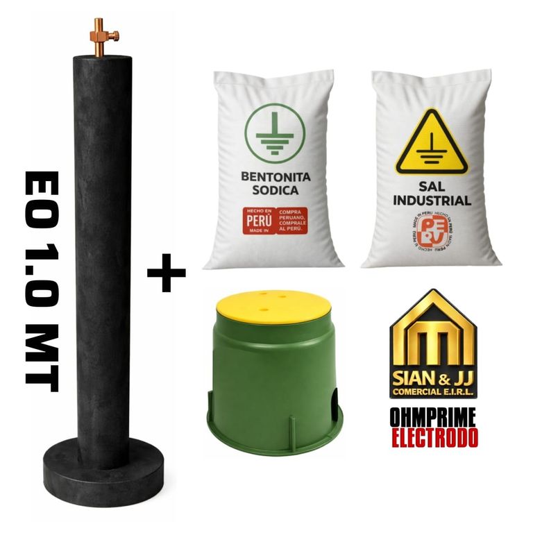 SISTEMA POZO A TIERRA ELECTRODO 5/8 + ADITIVOS + BOVEDA OHMPRIME 1.0M
