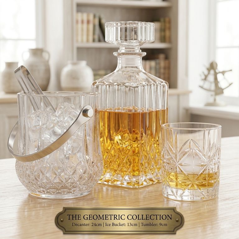 Jgo 8pc Hielera, Vasos, Licorera, Whiskera, Cadamada, Brandy, Escoces. 970 ml