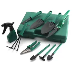 GENERICO - Set de Herramientas de Jardineria con maletin - Verde
