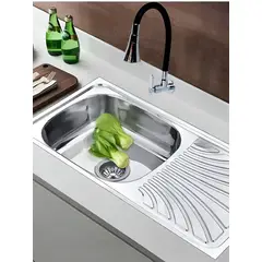 IMPORTADO MC - COMBO DE LAVADERO FREGADERO MODELO CHF ACERO MAS GRIFERIA AGUA FRIA