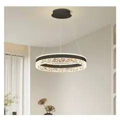 GENERICO - Lámpara de techo led aro 3 luces negro