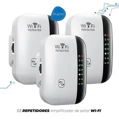 GENERICO - Repetidor de Señal WI-FIAmplifica SeñalColor Blanco3 Unidades