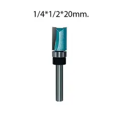 GENERICO - Fresa Copiadora Recta Vástago de 1/4*1/2*20mm. 1 Pza. Marca TIDEWAY