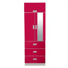 GENERICO - ROPERO 2 PUERTAS PARA NIÑA COLOR BLANCO CON MAGENTA