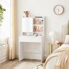 MUEBLES CRISOSTOMO - Tocador de Maquillaje Moderno Blanco 70cm