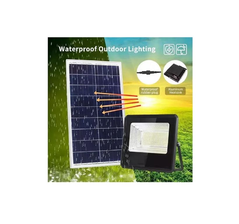Reflector Solar Led con Panel Solar 200Watts Exteriores SQAB200W