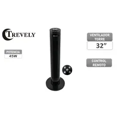 TREVELY - Ventilador torre VT-145  Negro - 45W