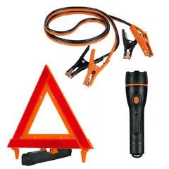 Truper - Combo Cable Pasa Corriente Linterna y Triangulo de Seguridad