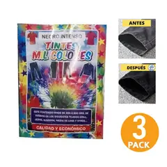 GENERICO - Tinte Para Teñir Ropa tela De Color Negro intenso