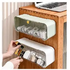 GENERICO - Caja de almacenamiento organizador de ropa interior de pared verde.