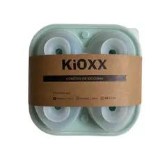 KIOXX - Cubeta silicona de hielos 2 rosas + 2 corazones KiOXX Verde Claro