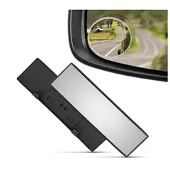 GENERICO - Pack Punto Ciego 1 Espejo Retroviosor Panorámic + 2 Redondos