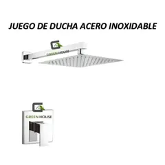 GENERICO - KIT DE DUCHA   8 PULGADAS ACERO INOXIDABLE CON MEZCLADORA MONOMANDO