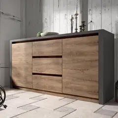 VENTITAS HOME - Cómoda Nórdica Amanda Plomo y Bellota