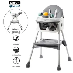 EBABY - Silla de Comer Asiento Reclinable DALI Gris