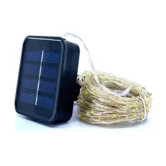 MN ELECTRONICS - 200 Mini Luces Solares LED de Alambre de Cobre 22 metros IP65