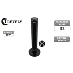 TREVELY - Ventilador torre VT-145 Negro - 45W