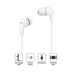 PHILIPS - AUDIFONO CMICROF IN-EAR TAE1105WT 35MM BASS WHITE