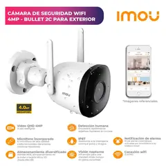 IMOU - CÁMARA DE SEGURIDAD WIFI 4MP BULLET 2C PARA EXTERIOR