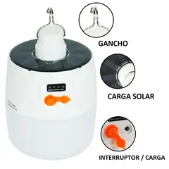 GENERICO - Foco Led Recargable Usb y Solar Portatil