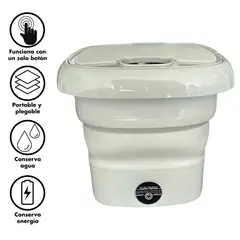 GENERICO - Mini Lavadora Portátil Plegable con Centrifugado - VERDE