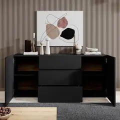 VENTITAS HOME - Cómoda Aparador Minimalista George Negro