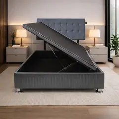 BARAKA HOME - Dormitorio Montana + Cabecera Desmontable Soria 1.5 plz. -Gris Oscuro