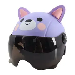 GENERICO - Casco Protección Niños Kawaii Visor HD Oscuro Ajustable