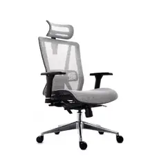 MOBELART - Silla de Oficina Presidente Nefi Gris Ergonómica möbelArt