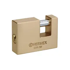 HERMEX - Candado antipalanca 50mm cuerpo de latón llave tradicional Hermex