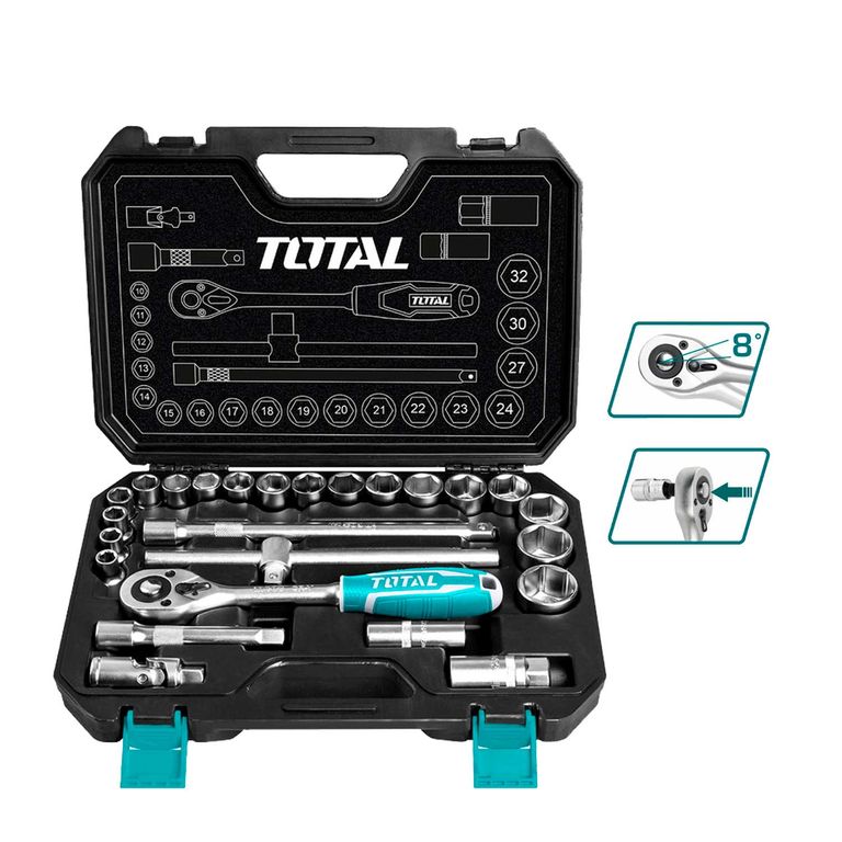 JUEGO DE DADOS DE 1/2 + 25 PIEZAS TOTAL - THT121251