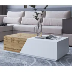 VENTITAS HOME - Mesa de Centro Expandible Ventitas Home Duna y Blanco