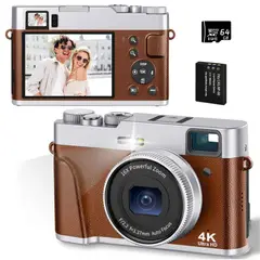 RENVMEXY - Cámaras digitales 4K 48MP DC202L 64GB Marrón