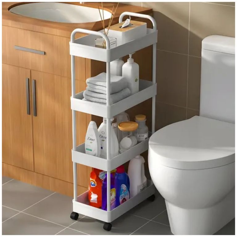Carrito estante para almacenamiento 4 niveles multiusos rodante