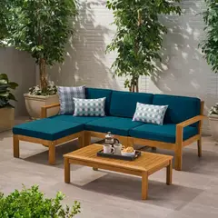 MOVENDA - Sofá seccional de terraza Dromas 3 personas con mesa