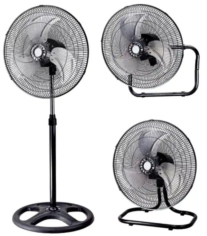 Ventilador 18 Pulgadas Semi-industrial 3 en 1 Aspas de Metal Para Piso Mesa Pared