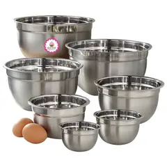 GENERICO - Bowls Salad Bowl Acero Inoxidable Set X 7 Unidades