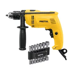 PRETUL - Taladro Percutor 1/2 550W + 14 dados para Taladro