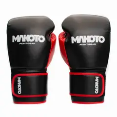MAKOTO - GUANTES DE BOXEO NEGRO ROJO 14OZ