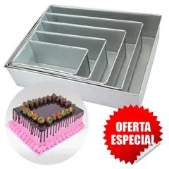 GENERICO - 5 Moldes RECTANGULARES para reposteria