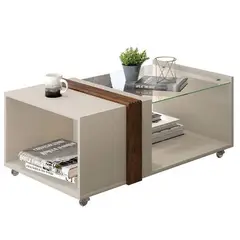 GENERICO - MESA DE CENTRO JARET - LA CASA DEL MUEBLERO - BLANCO CON CARAMELO