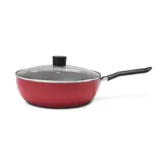 BRINOX - Wok Con Tapa 28cm 4.1L Brinox Linea Garlic Rojo