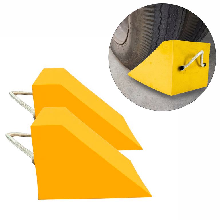 Taco de Seguridad Madera Nacional 20x16x16cm Recto Chico Par