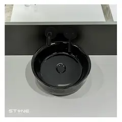 STONE - LAVAMANOS MOD. REDONDO MINIMALISTA TANY BLACK