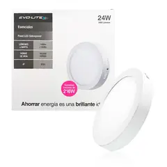 EVOLITE - Plafon led panel 24w redondo sobreponer CALIDO