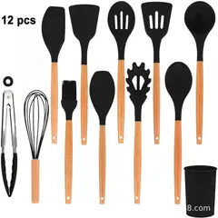 BLWOENS - Set Utensilios Cocina Silicona Antiadherente Multifuncional-12 piezas