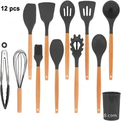 BLWOENS - Set Utensilios Cocina Silicona Antiadherente Multifuncional-12 piezas