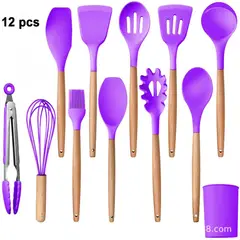 BLWOENS - Set Utensilios Cocina Silicona Antiadherente Multifuncional-12 piezas