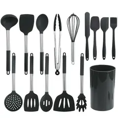 BLWOENS - Set Utensilios Cocina Silicona Antiadherente Multifuncional-15 piezas