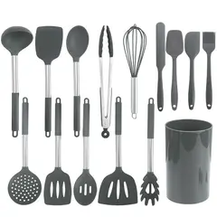 BLWOENS - Set Utensilios Cocina Silicona Antiadherente Multifuncional-15 piezas